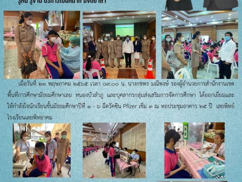 เยี่ยมนักเรียนฉีดวัคซีน โรงเรียนเลยพิทยาคม